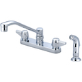 Central Brass Two Handle Cast Brass Kitchen Faucet, NPSM, Standard, Polished Chrome 0128-A